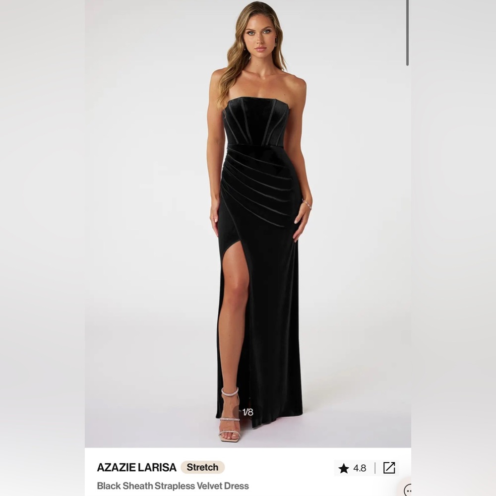 Azazie Larisa - Bridesmaids / Formal Dress - Black Velvet